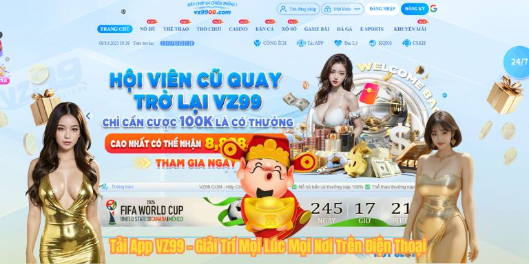TẢI APP VZ99 Tải App VZ99 – Giải Trí Mọi Lúc Mọi Nơi Trên Điện Thoại